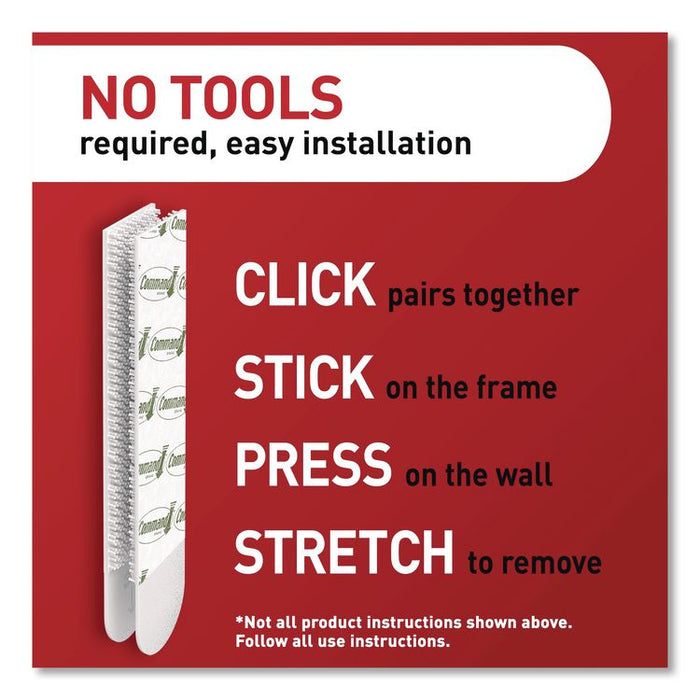 Damage-Free Hanging Picture Hanging Strip Pairs, (8) XL (0.86 x 4.37), (6) L (0.75" x 3.65"), (2) Med (0.75 x 2.75), Black