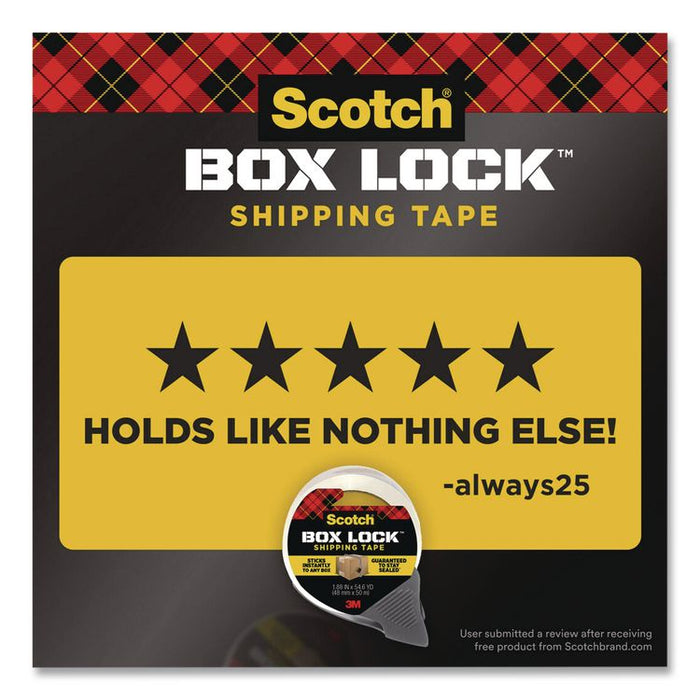 BOX LOCK Shipping Tape, 3" Core, 1.88" x 38.2 yds, Clear, 6/Pack