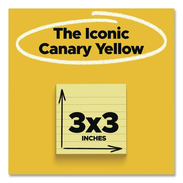 Original Pads in Canary Yellow, Note Ruled, 3" x 3", 100 Sheets/Pad, 12 Pads/Pack