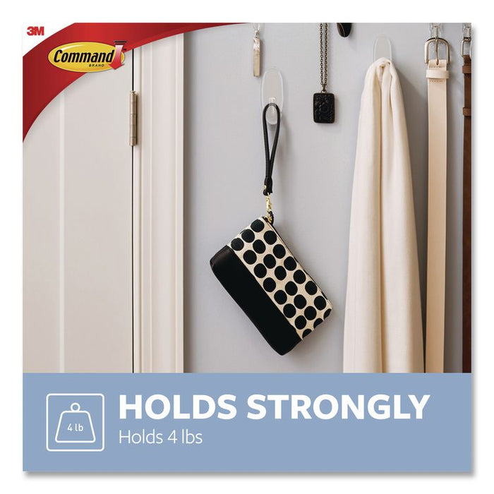 Large Clear Hooks, Plastic, Supports 4 lb