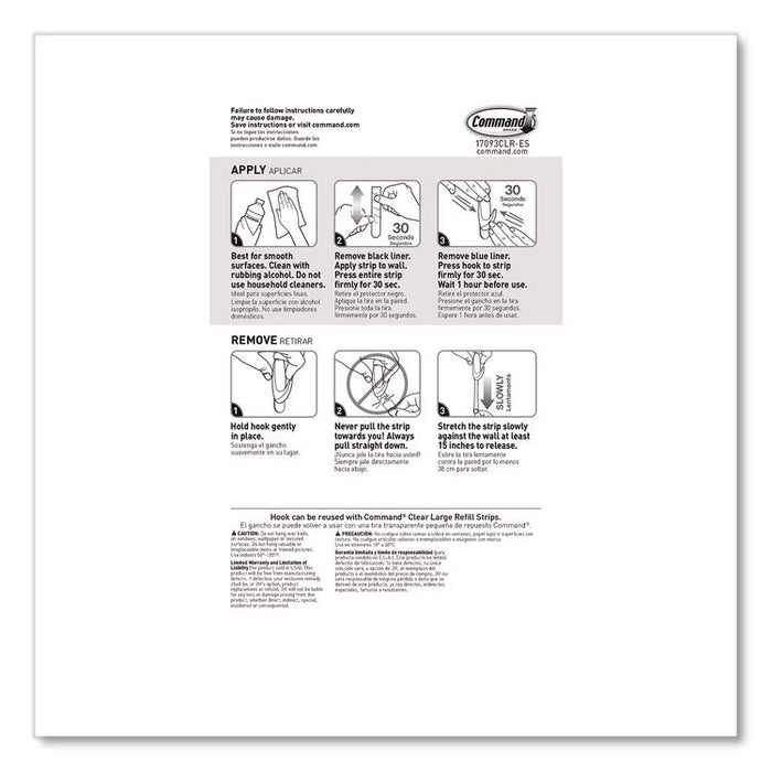Large Clear Hooks, Plastic, Supports 4 lb