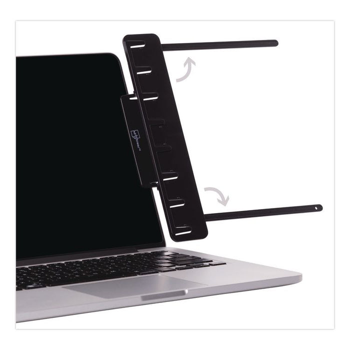 Monitor Document and Note Holder, Hold Up to 4 Legal Size Sheets, Plastic, Black