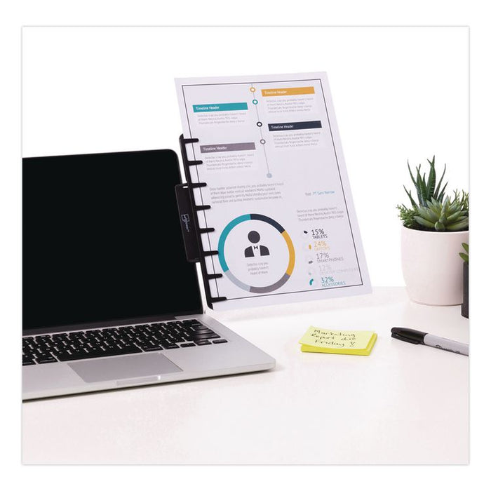 Monitor Document and Note Holder, Hold Up to 4 Legal Size Sheets, Plastic, Black