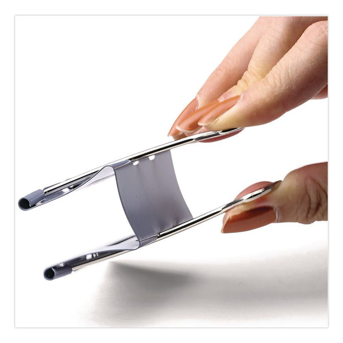 EZ Binder Clips, Large, Gray, 16/Pack