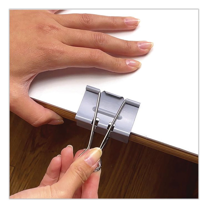 EZ Binder Clips, (25) Small (0.75"), (25) Medium (1.25"), (5) Large (2"), Gray, 55/Pack