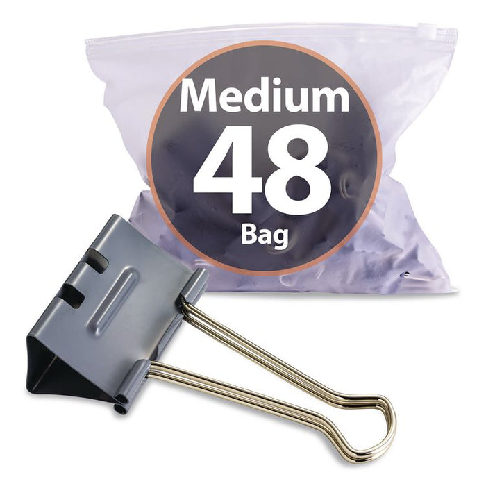 EZ Binder Clips, Medium, Gray, 48/Pack