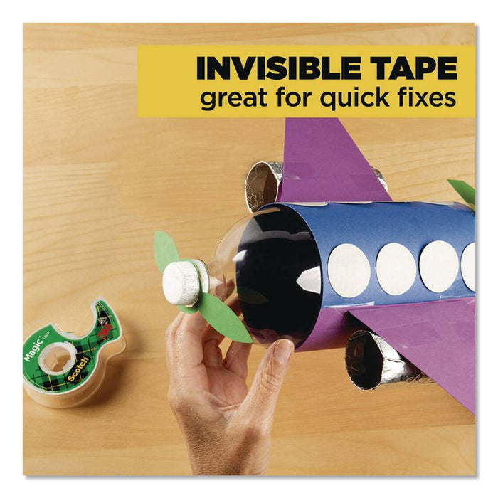 Magic Tape Refill, 1" Core, 0.5" x 36 yds, Clear, 12 Rolls/Pack