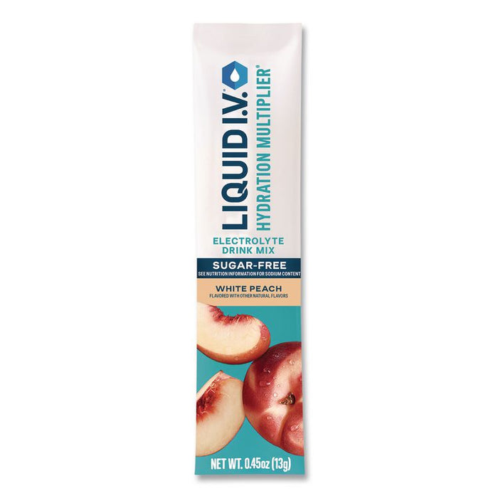 Sugar-Free Hydration Multiplier, 0.45 oz Stick, Sugar-Free White Peach, 15/Pack