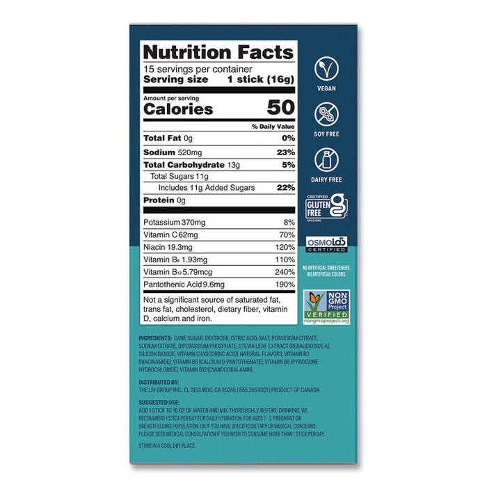 Hydration Multiplier, Strawberry, 0.56 oz Stick, 15/Pack