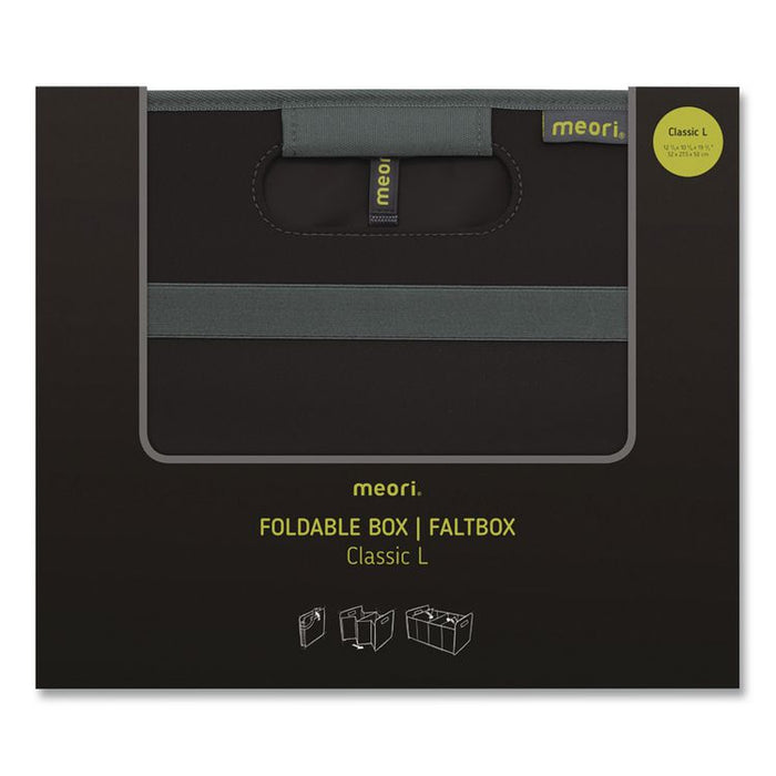 Classic Foldable Storage Box, Large, 2 Sections, 12.6 x 19.69 x 10.83, Lava Black