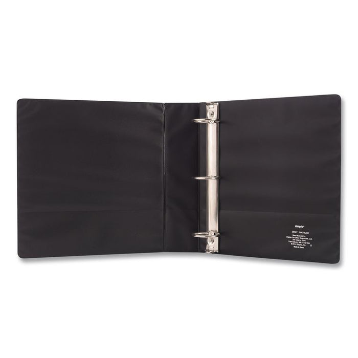 Round Ring Non-View Binder, 3 Rings, 2" Capacity, 11 x 8.5, Black, 12/Carton