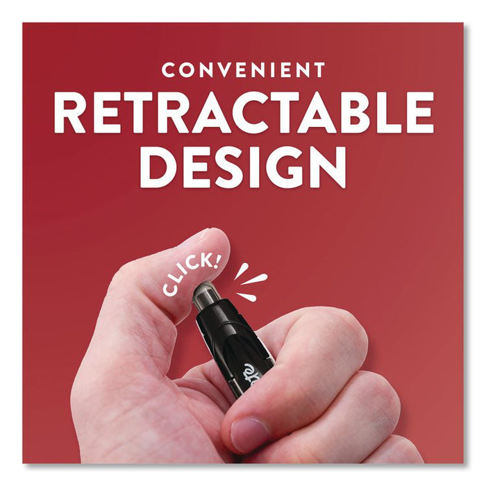 Profile Ballpoint Pen, Retractable, Bold 1.4 mm, Black Ink, Smoke/Black Barrel, 8/Pack