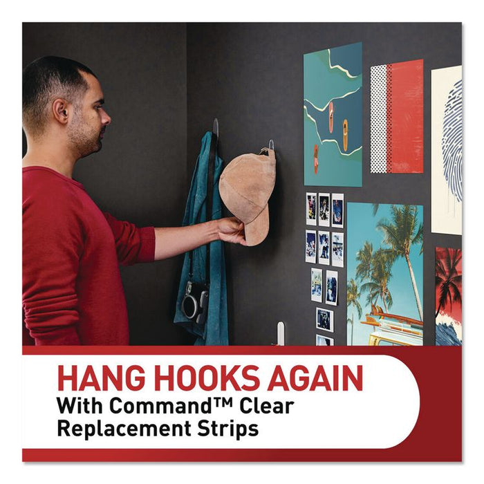 Damage-Free Hanging Clear Refill Strips, Value Pack Assortment: (8) Medium(0.73" x 2.75"), (8) Small (0.62" x 2.12"), 16/Pack