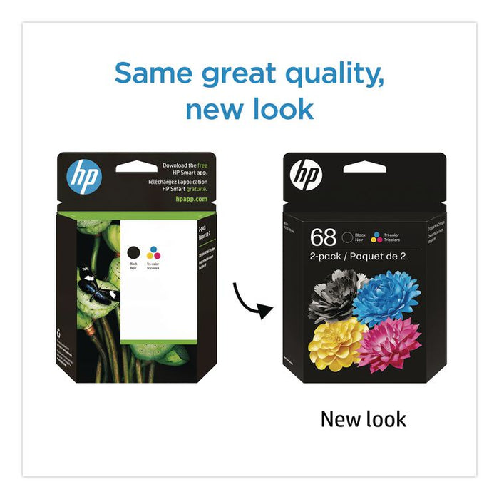 HP 68 (6L6S2TN) 2-Pack Black/Tri-Color Original Ink Cartridge