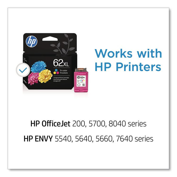 HP 62XL, (C2P07AN) High-Yield Tri-Color Original Ink Cartridge