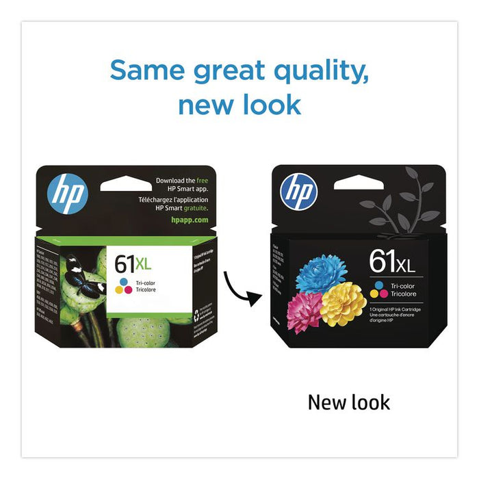 HP 61XL, (CH564WN) High-Yield Tri-Color Original Ink Cartridge
