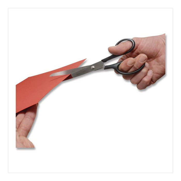 Straight Contract Scissors, 8" Long, 3" Cut Length, Straight Black Handle, 144/Carton