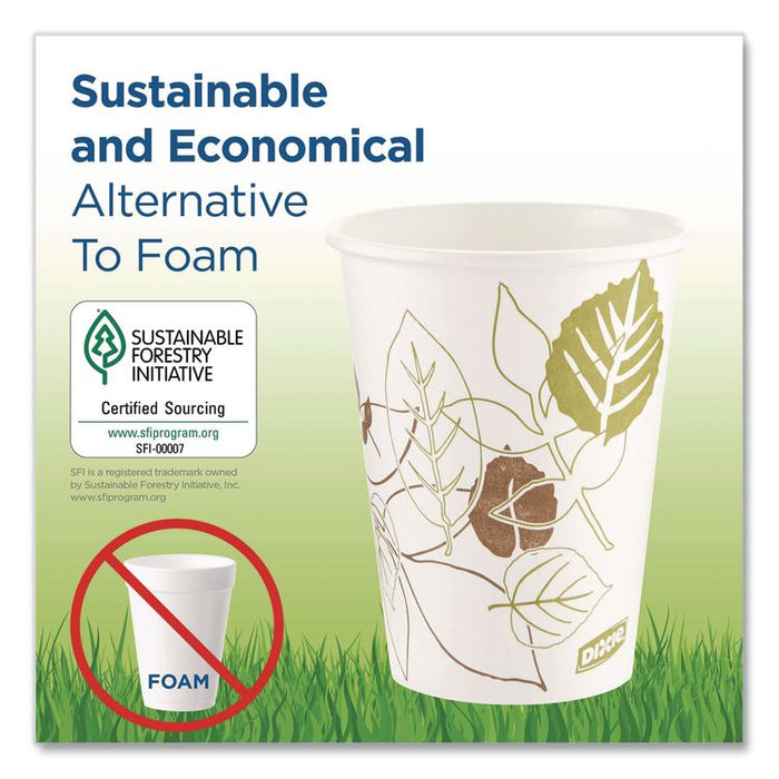 Pathways Paper Hot Cups, 16 oz, White/Brown, 300/Carton