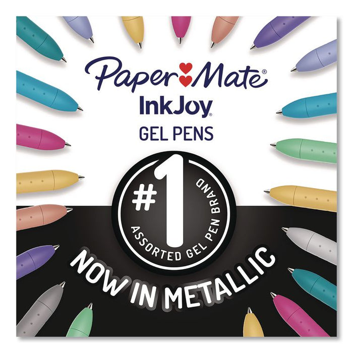 InkJoy Gel Metallic Gel Pen, Retractable, Medium 0.8 mm, Assorted Ink and Barrel Colors, 6/Pack