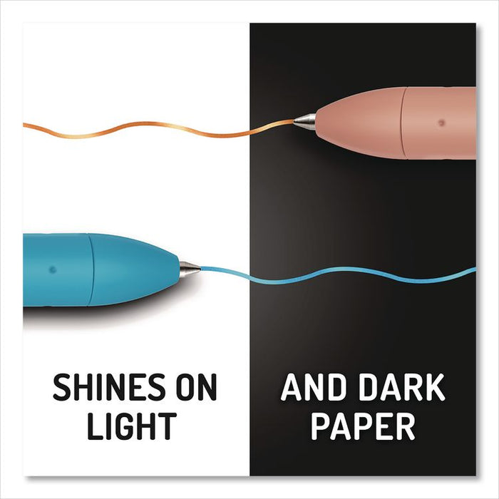 InkJoy Gel Metallic Gel Pen, Retractable, Medium 0.8 mm, Assorted Ink and Barrel Colors, 6/Pack