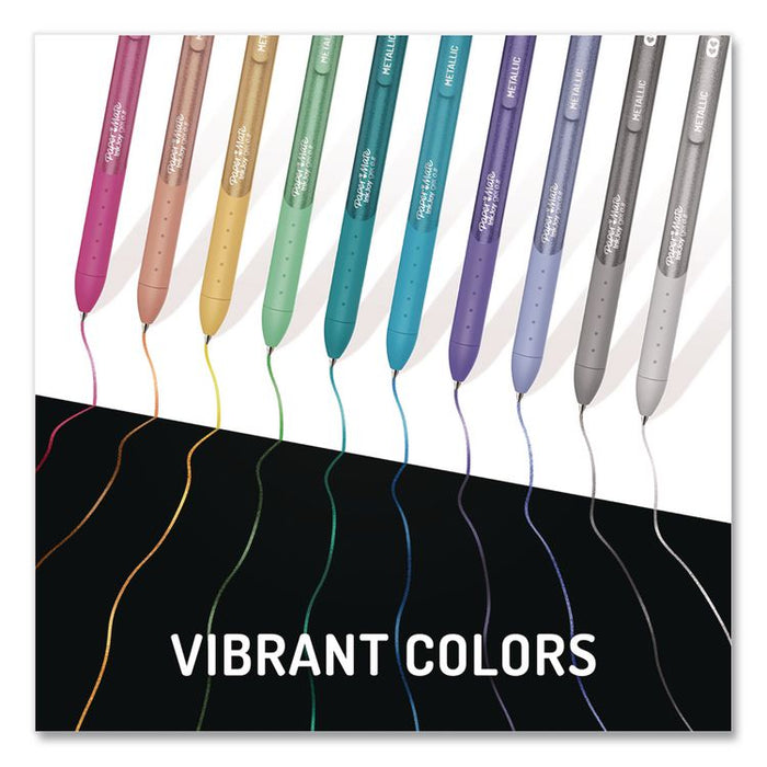 InkJoy Gel Metallic Gel Pen, Retractable, Medium 0.8 mm, Assorted Ink and Barrel Colors, 6/Pack