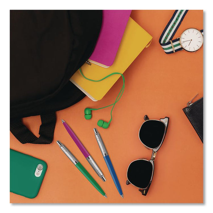 Jotter Ballpoint Pen, Spirit of the 1990s Collection, Retractable, Medium 0.7 mm, Black Ink, Assorted Barrel Colors, 4/Pack