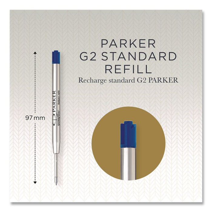 Quinkflow Refill for Parker Ballpoint Pen, Medium Conical Tip, Blue Ink, 3/Pack