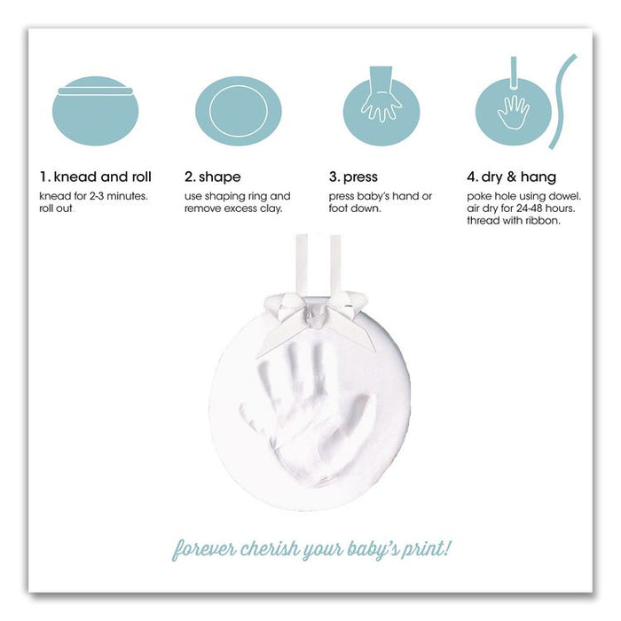Babyprints Handprint or Footprint Keepsake Ornament Kit, 100% Baby Safe Impression Material/Shaping Ring/Ribbon/Pin