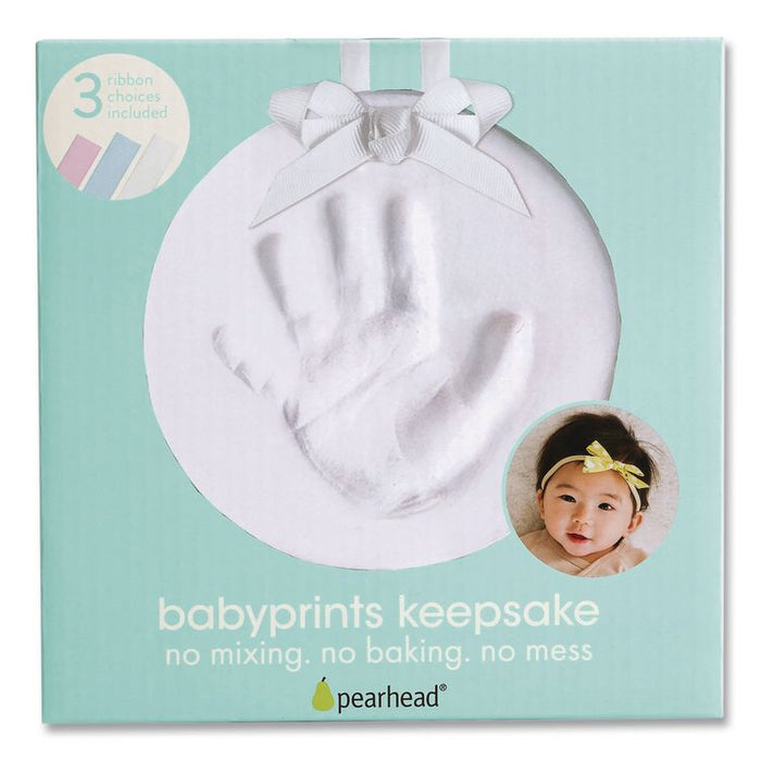 Babyprints Handprint or Footprint Keepsake Ornament Kit, 100% Baby Safe Impression Material/Shaping Ring/Ribbon/Pin