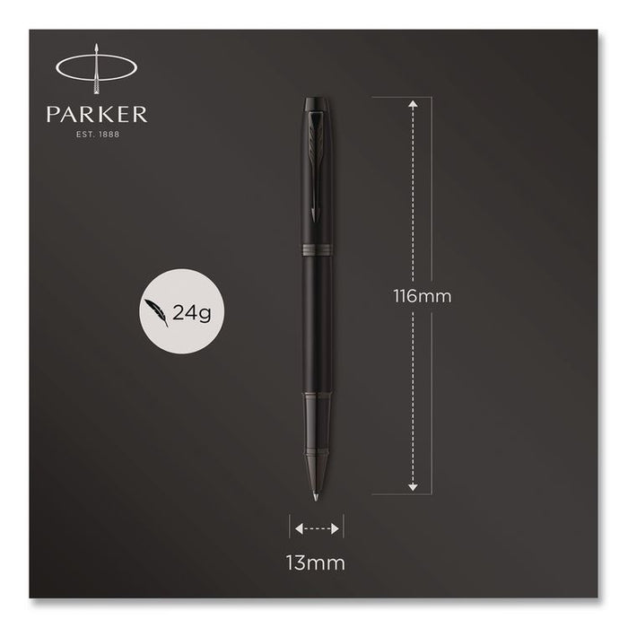 IM Rollerball Pen, Monochrome Collection, Stick, Fine, Black Ink, Matte Black/PVD Barrel