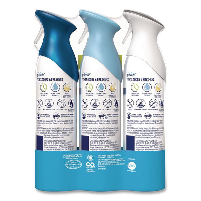 AIR Variety Pack, Heavy-Duty Crisp Clean/Linen and Sky/Ocean, 8.8 oz Aerosol Spray, 3/Pack