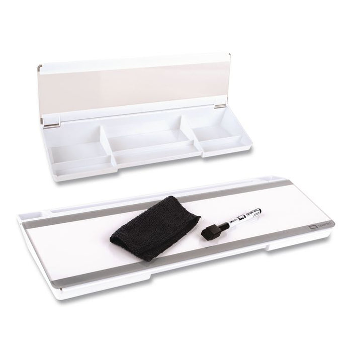 Flip-Top Glass Dry Erase Desktop Pad, 18 x 6, White Surface