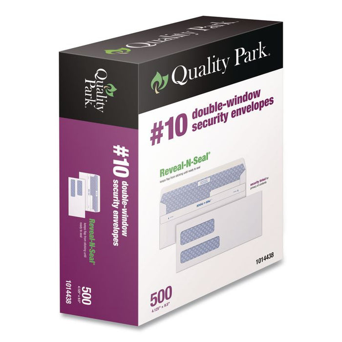 Reveal-N-Seal Envelope, Security Tint, #10, Commercial Flap, Self-Adhesive Closure, 4.13 x 9.5, White, 500/Box