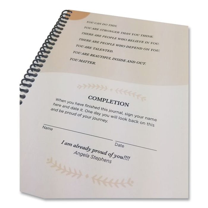 Refocusing on Your Journey: A Guided Anxiety Journal by Angela Stephens, Ivory/Multicolor Cover, (49) 8 x 6 Sheets