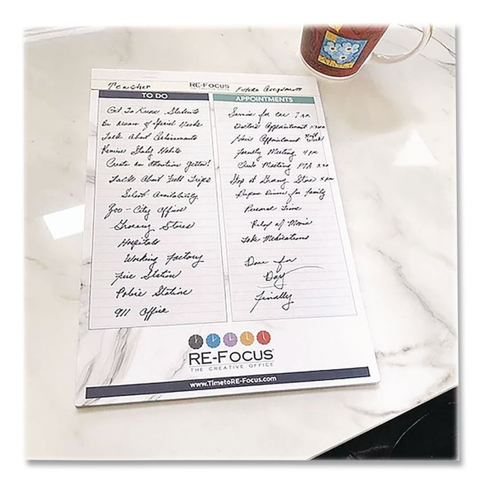 Premium Legal To-Do/Appointment List Pads, List Format, (30) Light Blue/Dark Blue/White Marble 8.5 x 11 Sheets, 2/Pack
