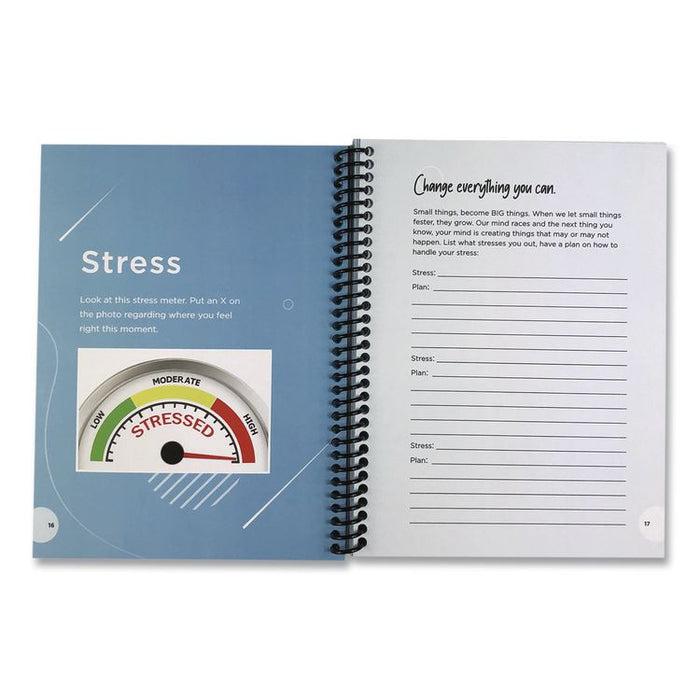 Focusing on Your Journey: A Guided Anxiety Journal for Young Adults by Angela Stephens, Blue Cover, (49) 8 x 6 Sheets