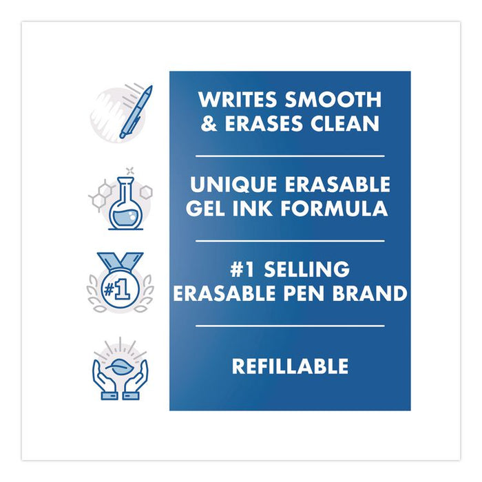 FriXion Ball Clicker Erasable Gel Pen, Retractable, Fine 0.7 mm, Assorted Ink and Barrel Colors, 7/Pack