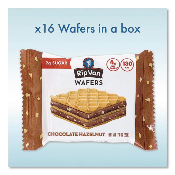 Wafers, Chocolate Hazelnut, 0.78 oz Packet, 16/Box