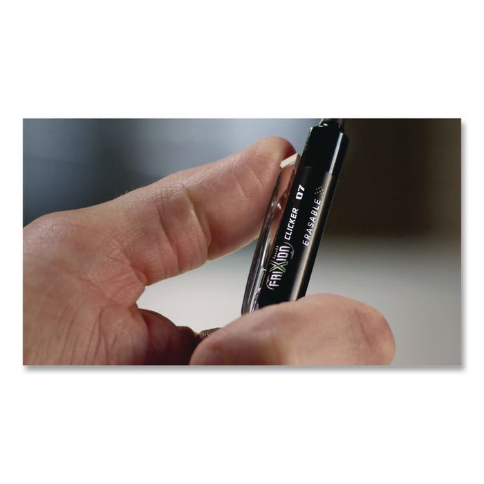 FriXion Ball Clicker Erasable Gel Pen, Retractable, Fine 0.7 mm, Assorted Ink and Barrel Colors, 7/Pack