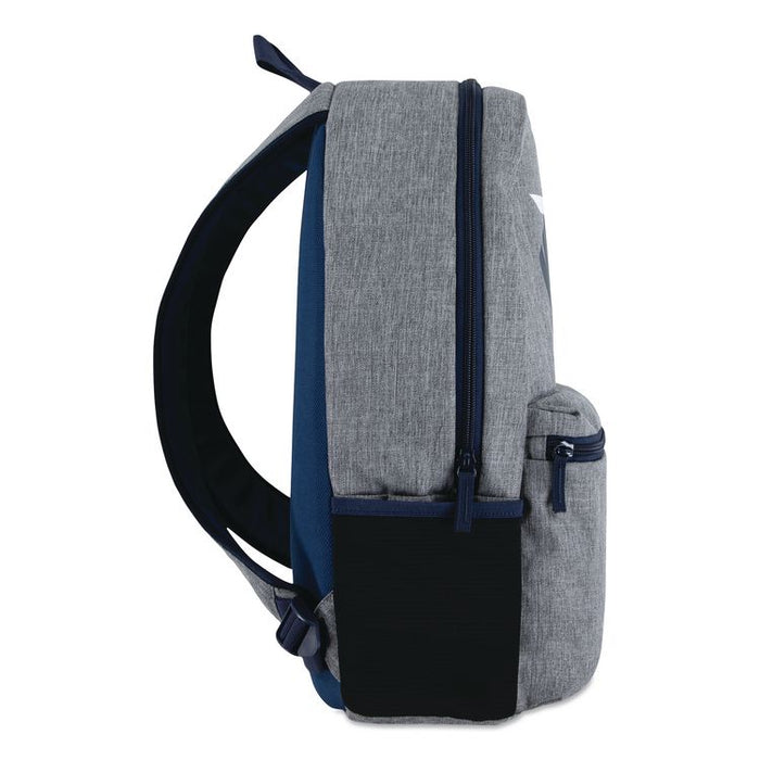 Dual Logo Laptop Compatible Backpack, Fits Devices Up to 16", 14 x 6 x 17.5, Gray/Black