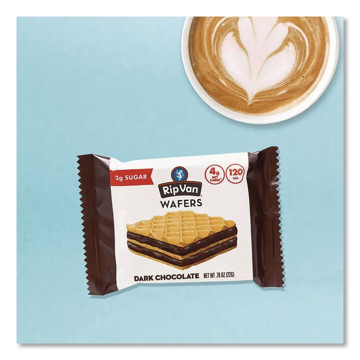 Wafers, Dark Chocolate, 0.78 oz Packet, 16/Box