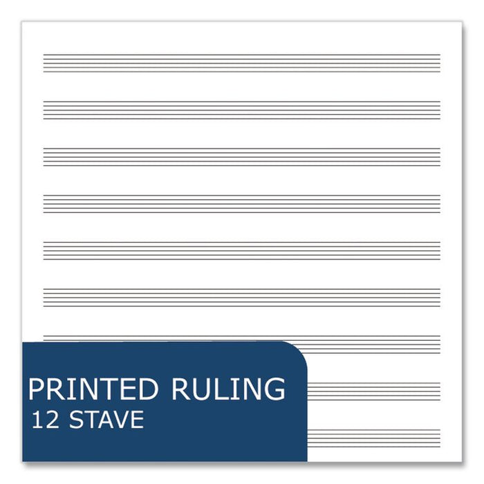 Music Notebook, Music Transcription Format: 12 Staves, White Cover, (32) 11 x 8.5 Sheets