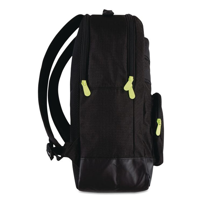 Russell Wilson Nike Pro Laptop Backpack, Fits Devices Up to 17", 13 x 7 x 19, Black/Green