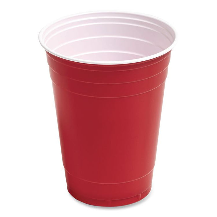 Plastic Cold Cups, 16 oz, Red, 500/Carton