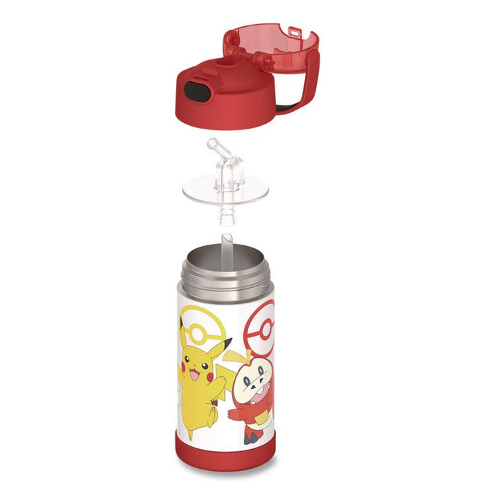 FUNtainer Pokemon Stainless Steel Vacuum Insulated Water Bottle, 12 oz, Multicolor