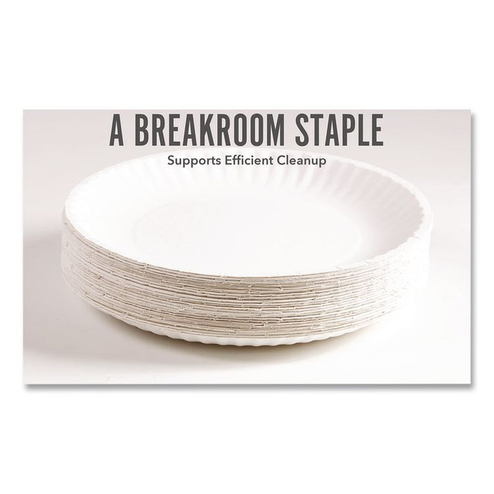 Economy Paper Plates, 9" dia, White, 1,000/Carton