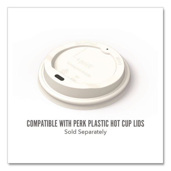 Insulated Paper Hot Cups, 10 oz, White/Teal, 480/Carton