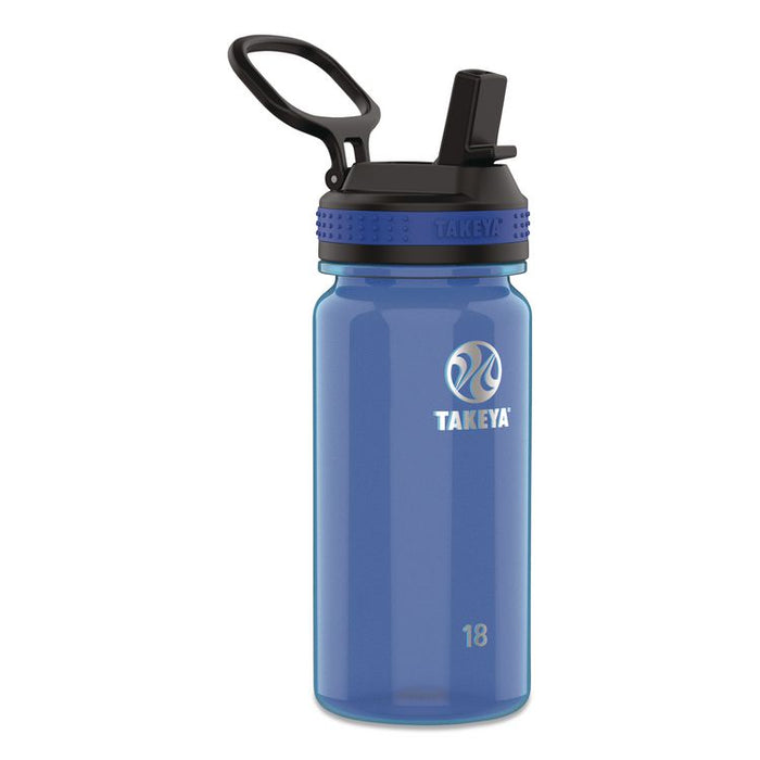 Tritan Plastic Water Bottle, 18 oz, 1 Royal Bottle, 1 Black Bottle, 2/Pack