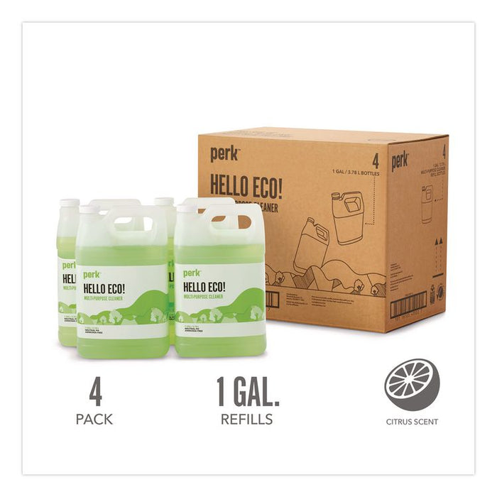 Hello Eco Multi-Purpose Cleaner, 1 gal Refill Jug, 4/Carton
