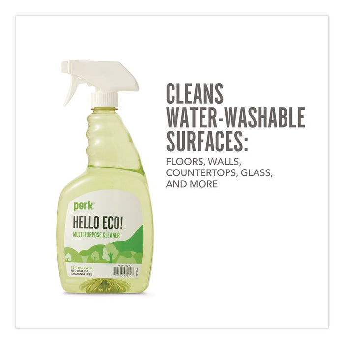 Hello Eco Multi-Purpose Cleaner, 32 oz Spray Bottle, 12/Carton